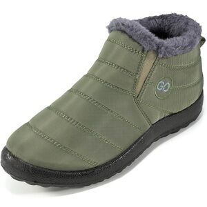 Green Fur-Lined Ankle Boot